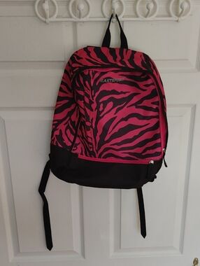 Eastsport Kids Pink Zebra Print Backpack with Black Accents